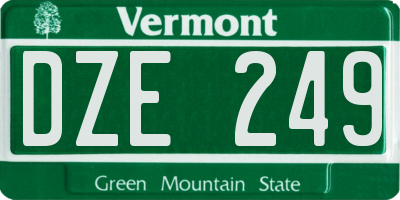 VT license plate DZE249