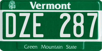 VT license plate DZE287