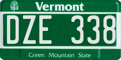 VT license plate DZE338