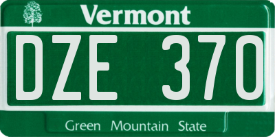 VT license plate DZE370