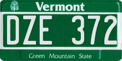 VT license plate DZE372