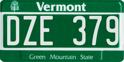 VT license plate DZE379