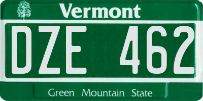 VT license plate DZE462