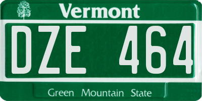 VT license plate DZE464