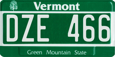 VT license plate DZE466