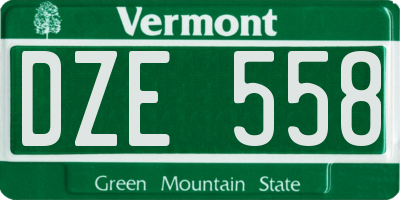VT license plate DZE558
