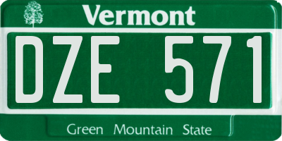 VT license plate DZE571