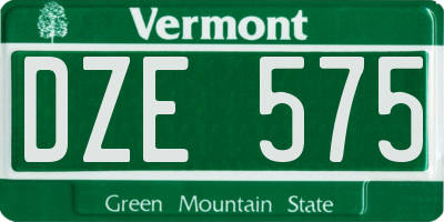 VT license plate DZE575