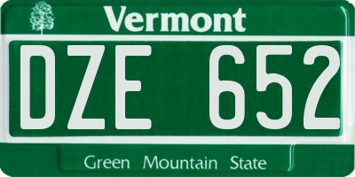 VT license plate DZE652
