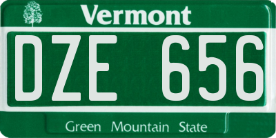 VT license plate DZE656