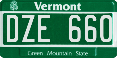 VT license plate DZE660