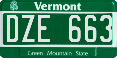 VT license plate DZE663