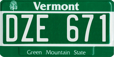 VT license plate DZE671