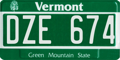 VT license plate DZE674