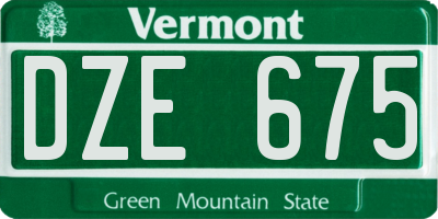 VT license plate DZE675
