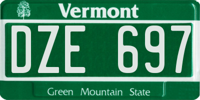 VT license plate DZE697