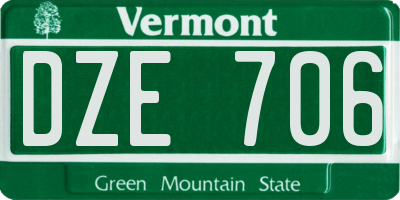 VT license plate DZE706