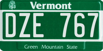 VT license plate DZE767