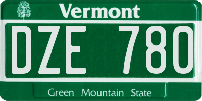 VT license plate DZE780