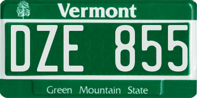 VT license plate DZE855