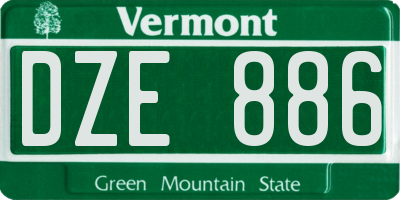 VT license plate DZE886