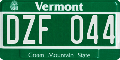 VT license plate DZF044