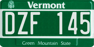 VT license plate DZF145