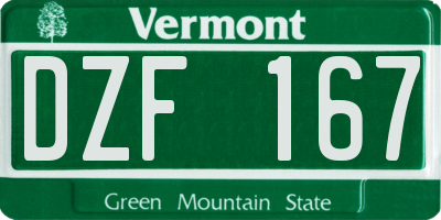 VT license plate DZF167