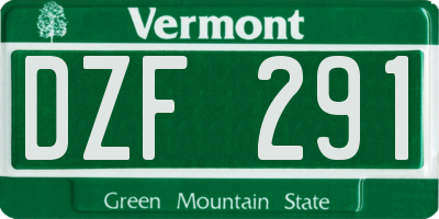VT license plate DZF291