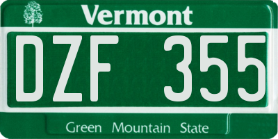 VT license plate DZF355