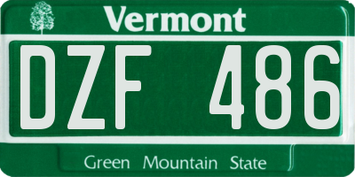 VT license plate DZF486