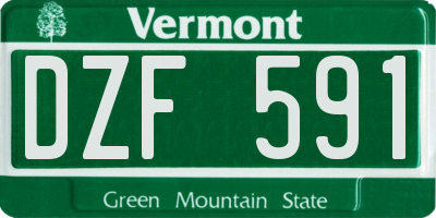 VT license plate DZF591