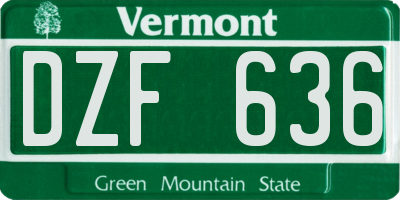 VT license plate DZF636