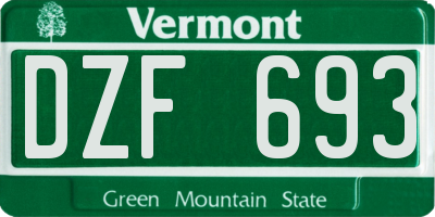 VT license plate DZF693
