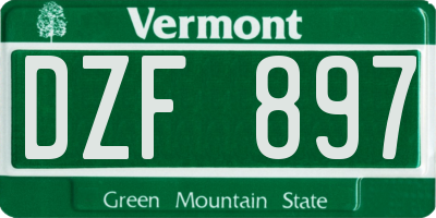 VT license plate DZF897