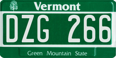 VT license plate DZG266
