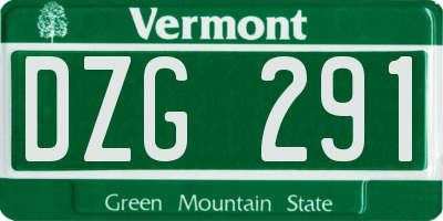 VT license plate DZG291