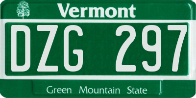 VT license plate DZG297