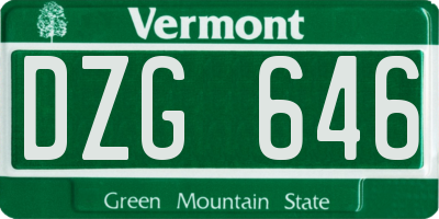 VT license plate DZG646