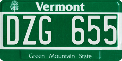 VT license plate DZG655