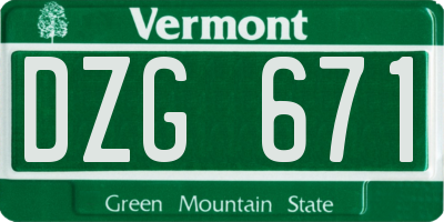VT license plate DZG671