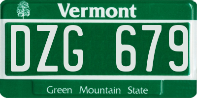 VT license plate DZG679