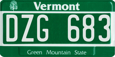 VT license plate DZG683