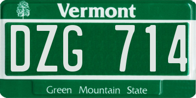 VT license plate DZG714