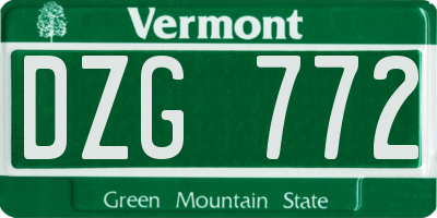 VT license plate DZG772