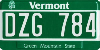 VT license plate DZG784