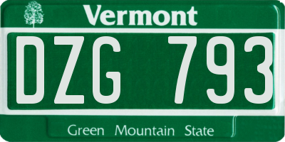 VT license plate DZG793