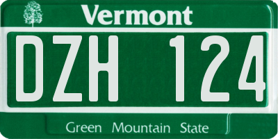 VT license plate DZH124