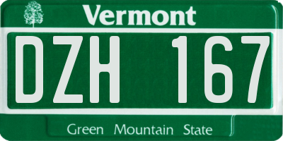 VT license plate DZH167
