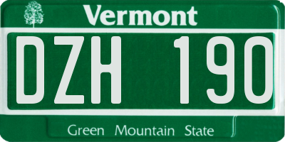 VT license plate DZH190
